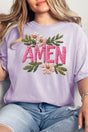 Pink Amen Faux Embroidery Comfort Colors Adult Ring - Spun Cotton Tee - Wholesale Accessory Market