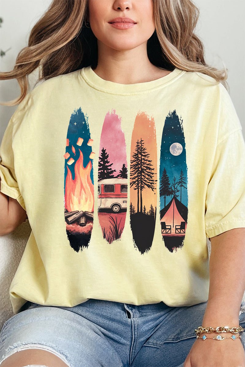Retro Around The Fire Comfort Colors Adult Ring - Spun Cotton Tee - Wholesale Accessory Market