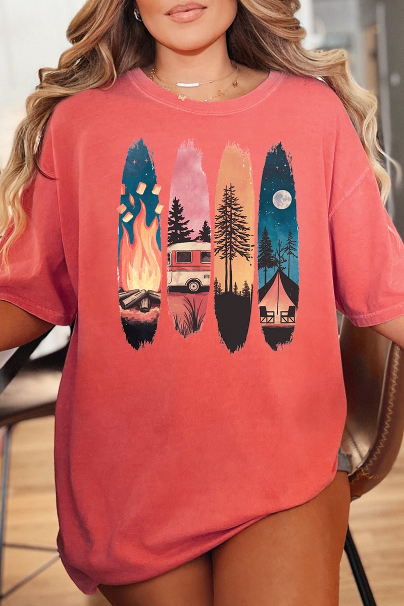 Retro Around The Fire Comfort Colors Adult Ring - Spun Cotton Tee - Wholesale Accessory Market