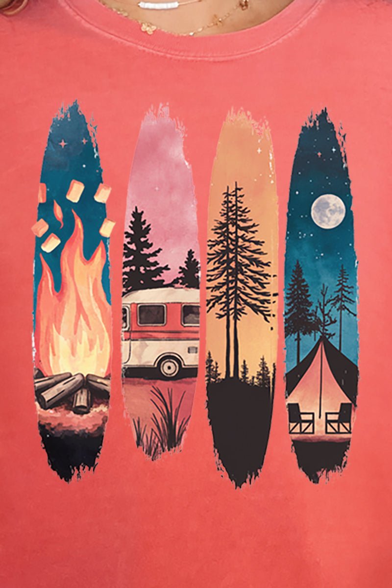 Retro Around The Fire Comfort Colors Adult Ring - Spun Cotton Tee - Wholesale Accessory Market