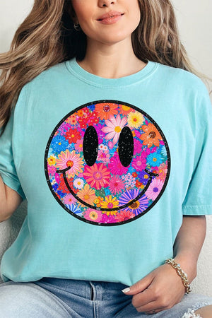 Retro Happy Smiles Comfort Colors Adult Ring - Spun Cotton Tee - Wholesale Accessory Market