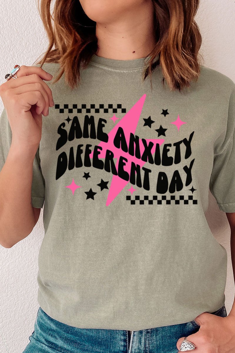 Same Anxiety Different Day Comfort Colors Adult Ring - Spun Cotton Tee - Wholesale Accessory Market