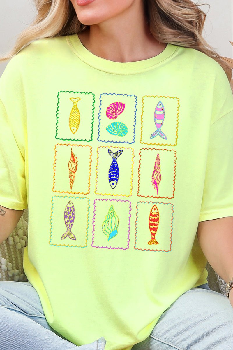Sea Life Stamps Comfort Colors Adult Ring - Spun Cotton Tee - Wholesale Accessory Market