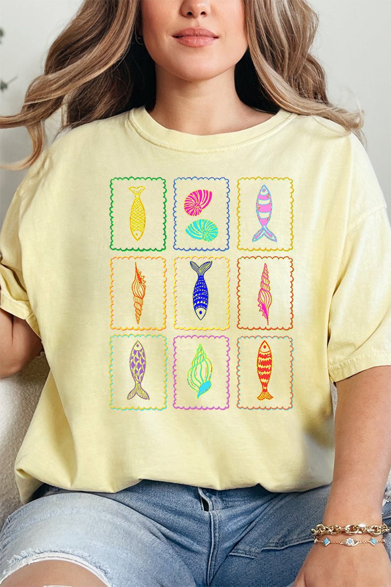 Sea Life Stamps Comfort Colors Adult Ring - Spun Cotton Tee - Wholesale Accessory Market