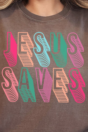 Stacked Jesus Saves Comfort Colors Adult Ring - Spun Cotton Tee - Wholesale Accessory Market