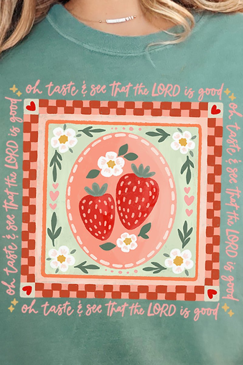 Strawberry Oh Taste & See Comfort Colors Adult Ring - Spun Cotton Tee - Wholesale Accessory Market