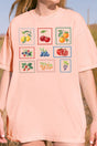 Summer Fruit Stamps Comfort Colors Adult Ring - Spun Cotton Tee - Wholesale Accessory Market
