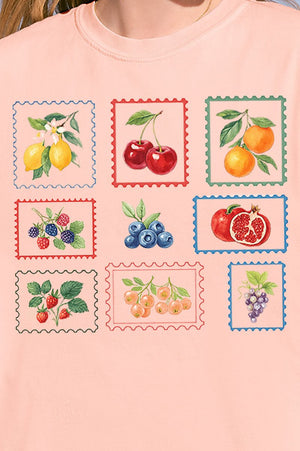 Summer Fruit Stamps Comfort Colors Adult Ring - Spun Cotton Tee - Wholesale Accessory Market