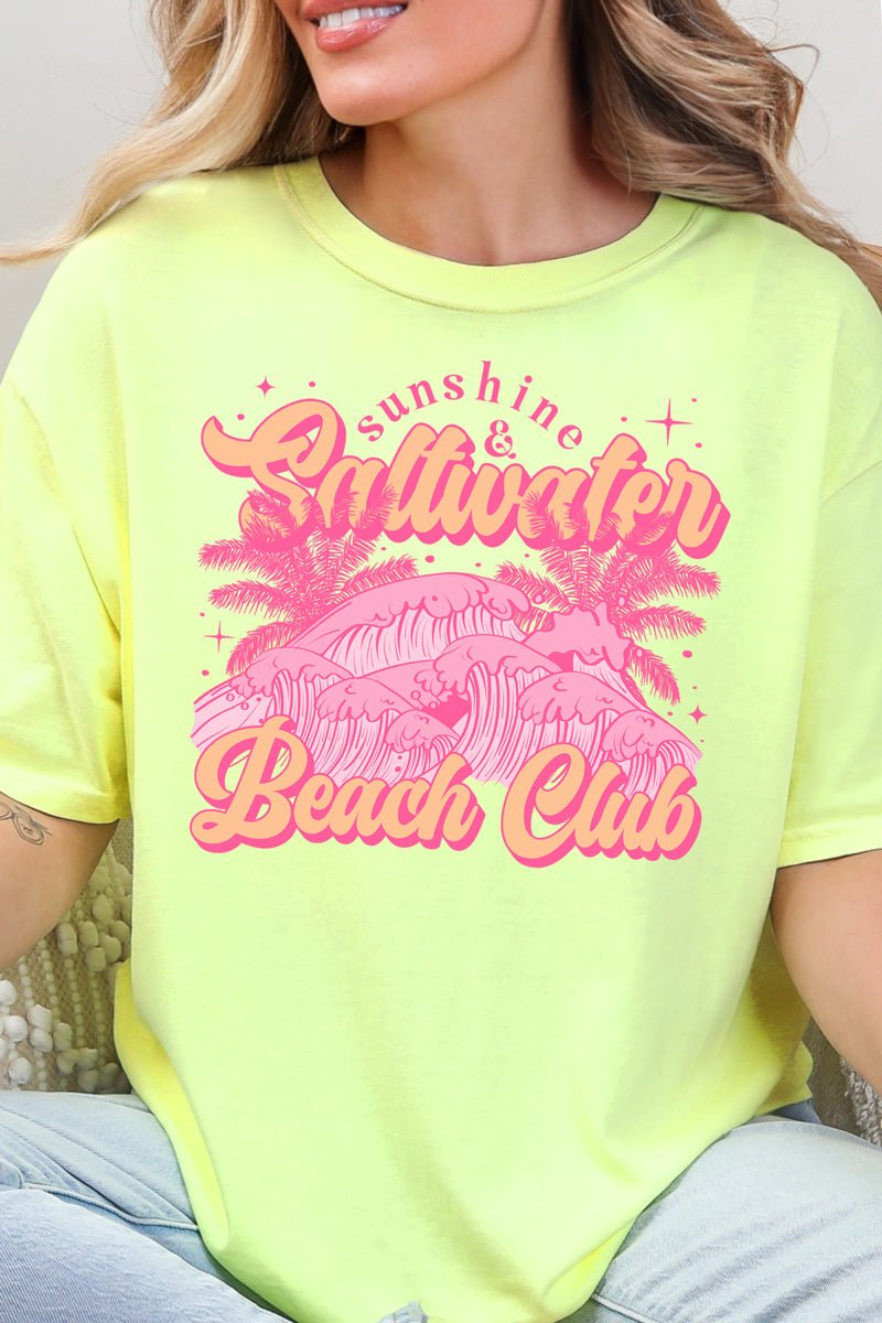 Sunshine & Saltwater Beach Club Comfort Colors Adult Ring - Spun Cotton Tee - Wholesale Accessory Market