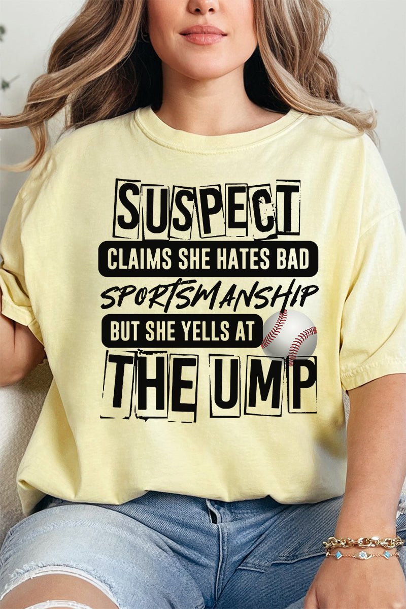 Suspect Yells At The Ump Comfort Colors Adult Ring - Spun Cotton Tee - Wholesale Accessory Market