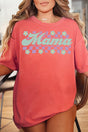 Teal Checkered Daisy Mama Comfort Colors Adult Ring - Spun Cotton Tee - Wholesale Accessory Market