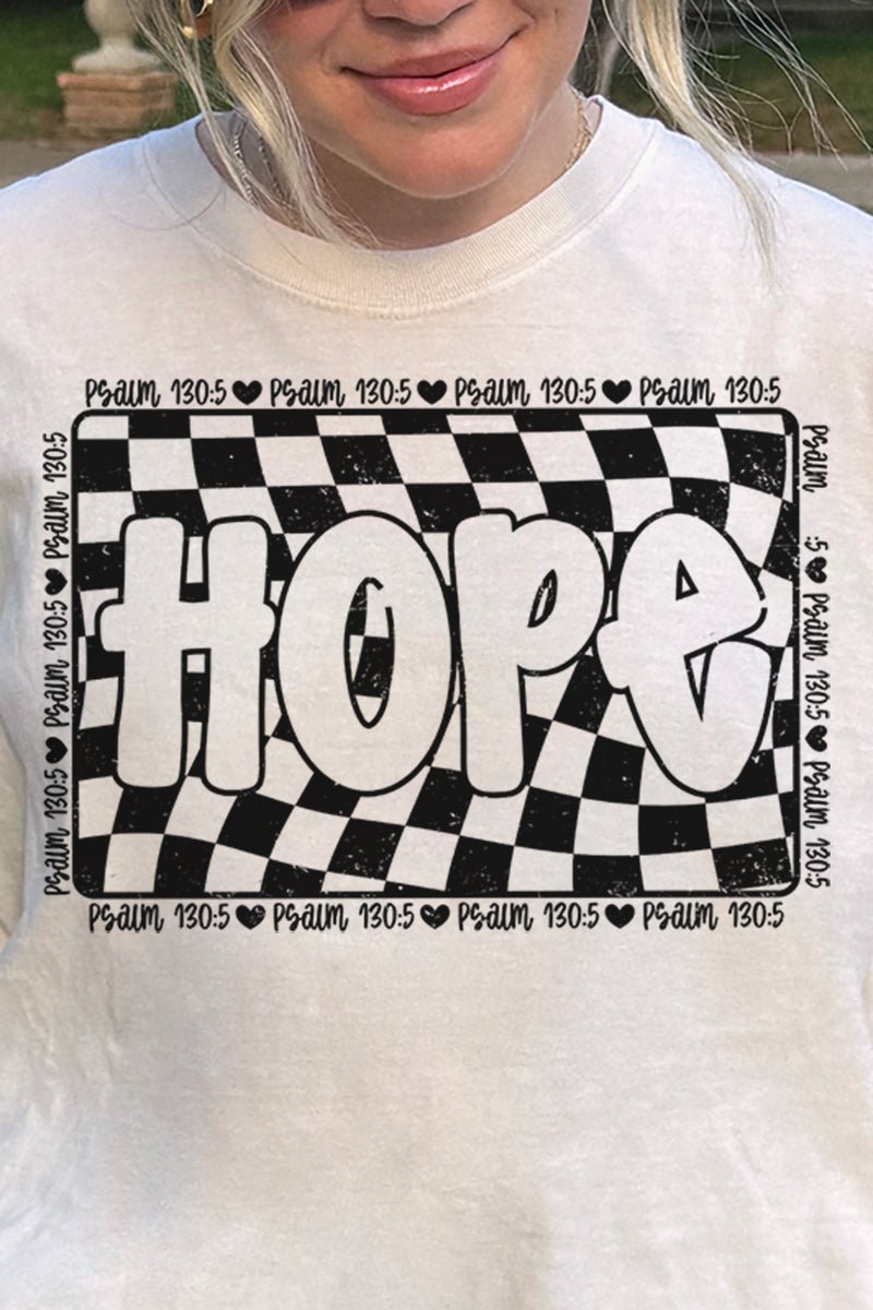 Wavy Checkered Hope Comfort Colors Adult Ring - Spun Cotton Tee - Wholesale Accessory Market