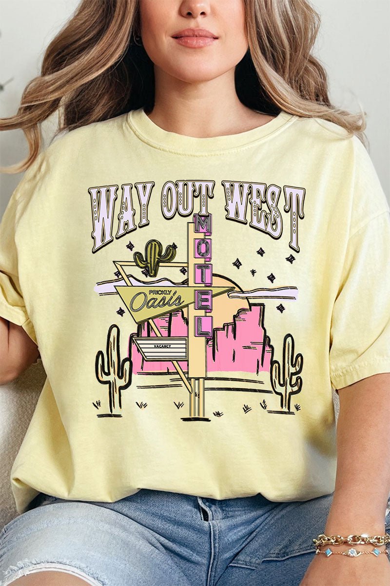 Way Out West Motel Comfort Colors Adult Ring - Spun Cotton Tee - Wholesale Accessory Market