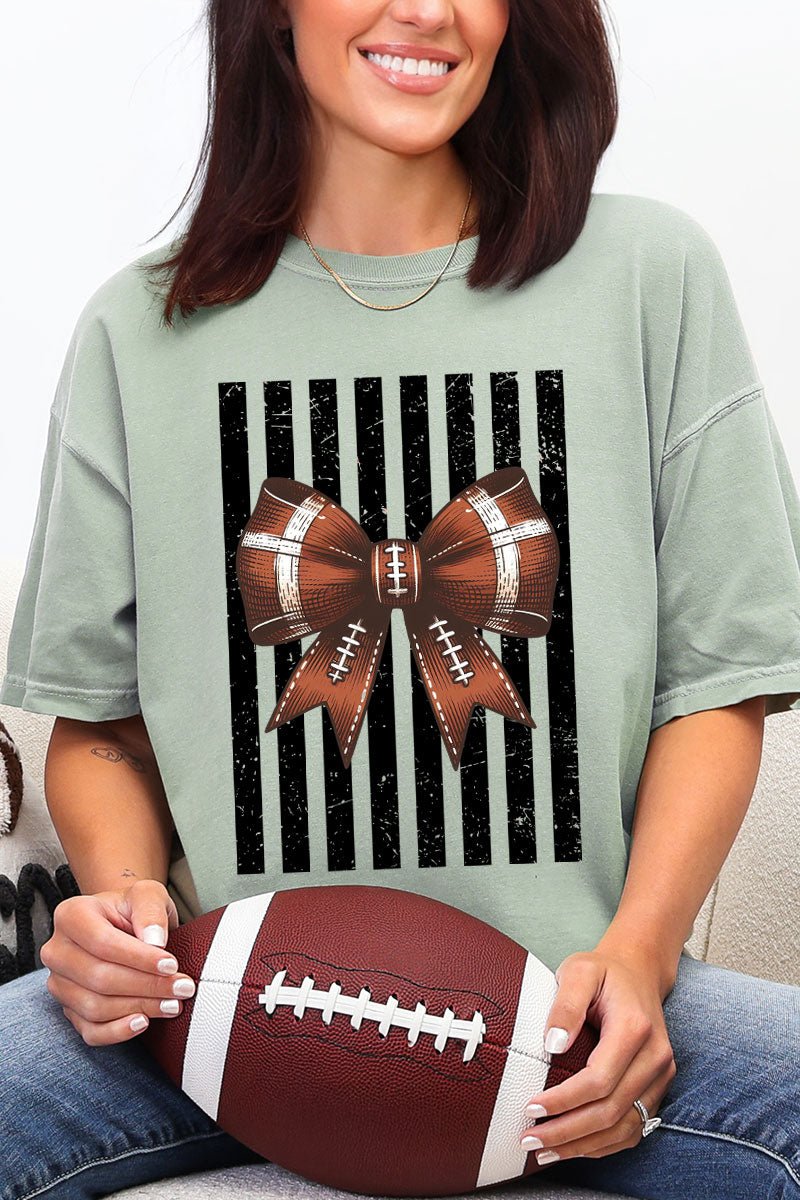 Black Varsity Bow Comfort Colors Adult Ring-Spun Cotton Tee - Wholesale Accessory Market