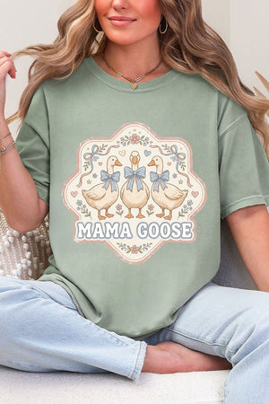 Blue Bow Mama Goose Comfort Colors Adult Ring - Spun Cotton Tee - Wholesale Accessory Market