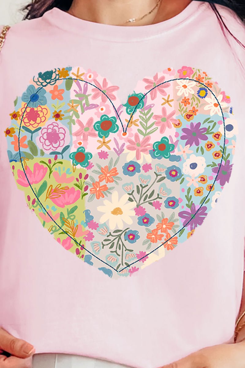 Boho Floral Heart Comfort Colors Adult Ring - Spun Cotton Tee - Wholesale Accessory Market