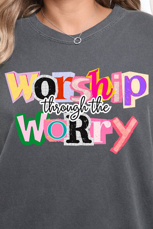 Bold Worship Through The Worry Comfort Colors Adult Ring - Spun Cotton Tee - Wholesale Accessory Market