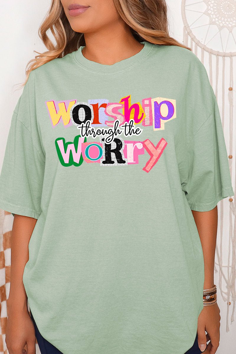 Bold Worship Through The Worry Comfort Colors Adult Ring - Spun Cotton Tee - Wholesale Accessory Market