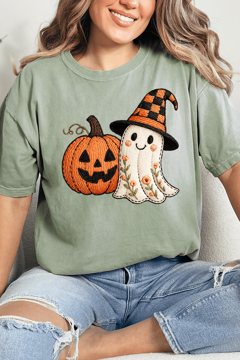 Boo - tiful Stitches Faux Embroidery Comfort Colors Adult Ring - Spun Cotton Tee - Wholesale Accessory Market