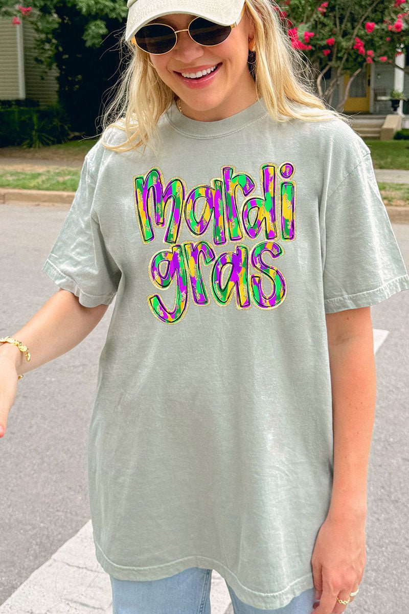 Brushed Mardi Gras Comfort Colors Adult Ring - Spun Cotton Tee - Wholesale Accessory Market