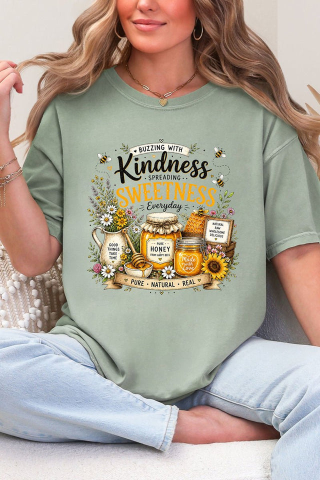 Buzzing With Kindness Comfort Colors Adult Ring-Spun Cotton Tee - Wholesale Accessory Market