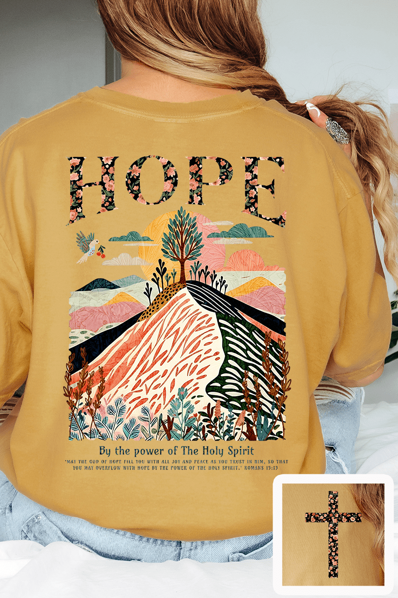 By The Power Of Hope Front & Back Comfort Colors Adult Ring - Spun Cotton Tee - Wholesale Accessory Market
