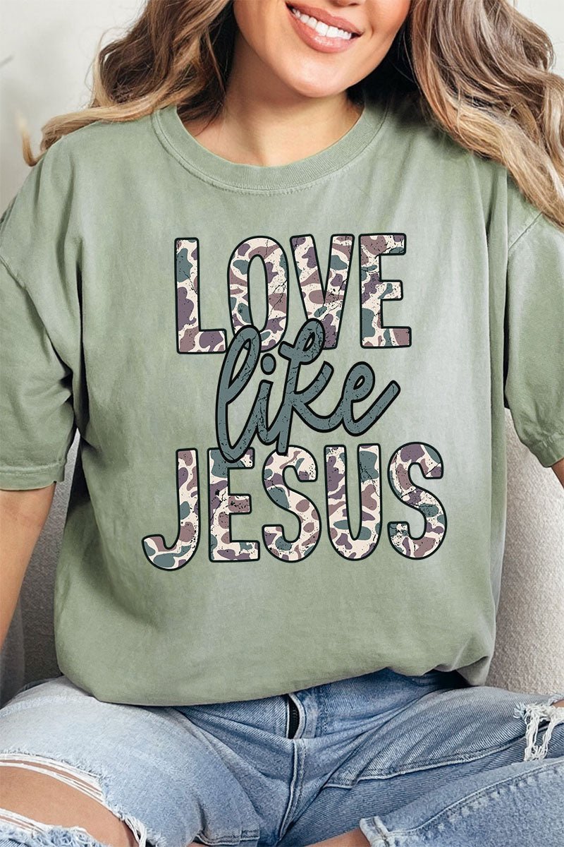 Camo Love Like Jesus Comfort Colors Adult Ring - Spun Cotton Tee - Wholesale Accessory Market