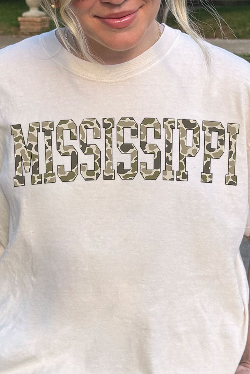 Camo Mississippi Comfort Colors Adult Ring - Spun Cotton Tee - Wholesale Accessory Market