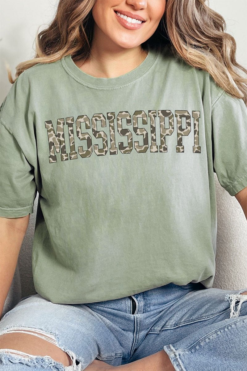 Camo Mississippi Comfort Colors Adult Ring - Spun Cotton Tee - Wholesale Accessory Market