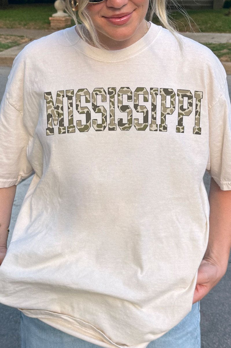 Camo Mississippi Comfort Colors Adult Ring - Spun Cotton Tee - Wholesale Accessory Market