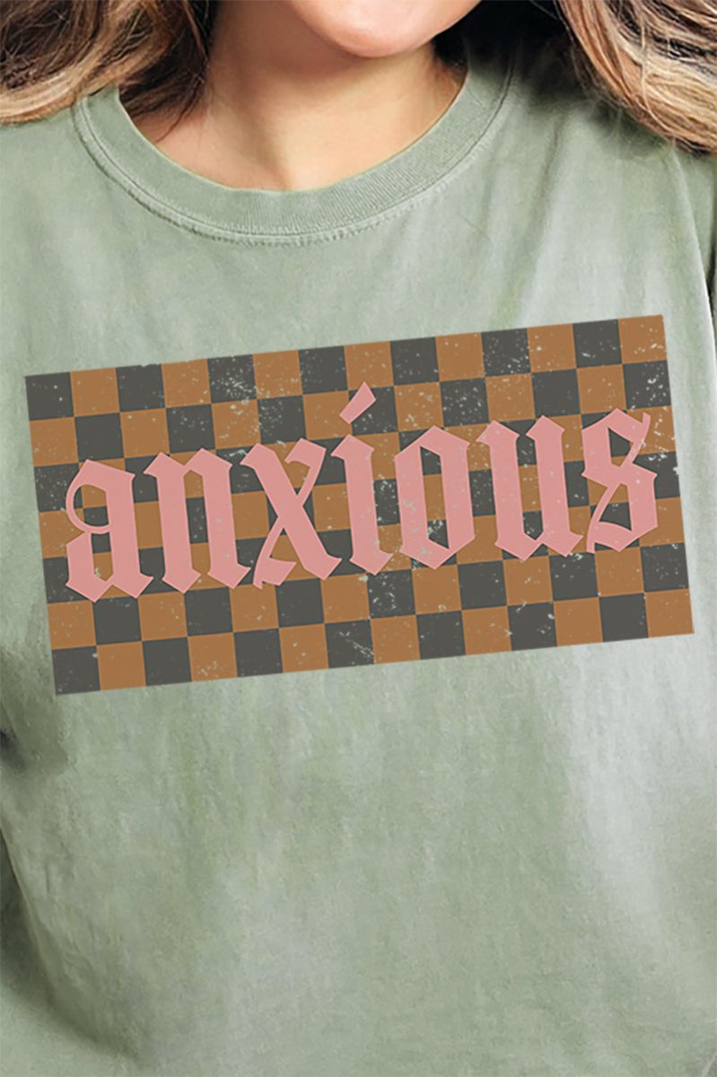 Checkered Anxious Comfort Colors Adult Ring - Spun Cotton Tee - Wholesale Accessory Market