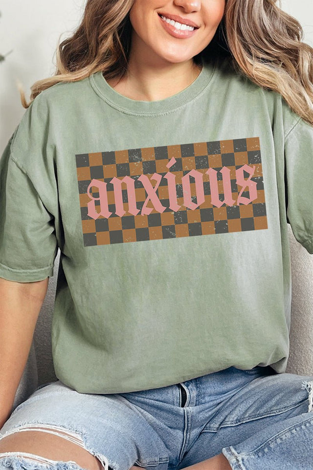 Checkered Anxious Comfort Colors Adult Ring - Spun Cotton Tee - Wholesale Accessory Market
