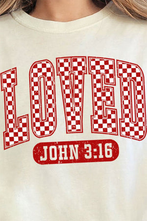 Checkered Loved Comfort Colors Adult Ring - Spun Cotton Tee - Wholesale Accessory Market