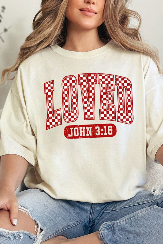 Checkered Loved Comfort Colors Adult Ring - Spun Cotton Tee - Wholesale Accessory Market