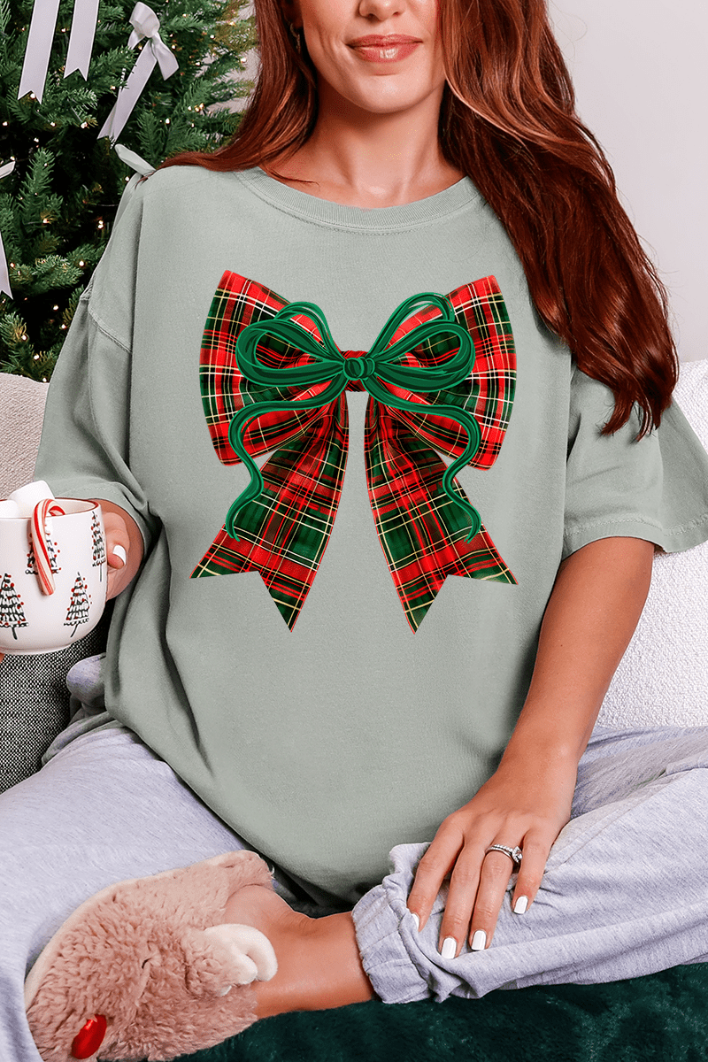 Christmas Plaid Coquette Comfort Colors Adult Ring - Spun Cotton Tee - Wholesale Accessory Market