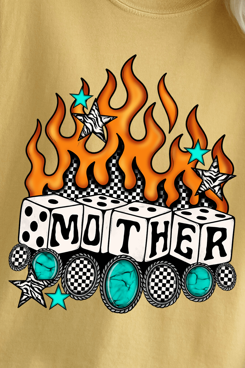 Concho Flames Mother Comfort Colors Adult Ring - Spun Cotton Tee - Wholesale Accessory Market