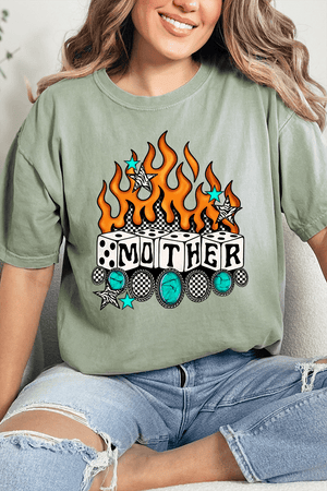 Concho Flames Mother Comfort Colors Adult Ring - Spun Cotton Tee - Wholesale Accessory Market