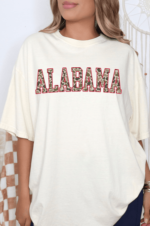 Crimson Alabama Camo Comfort Colors Adult Ring - Spun Cotton Tee - Wholesale Accessory Market
