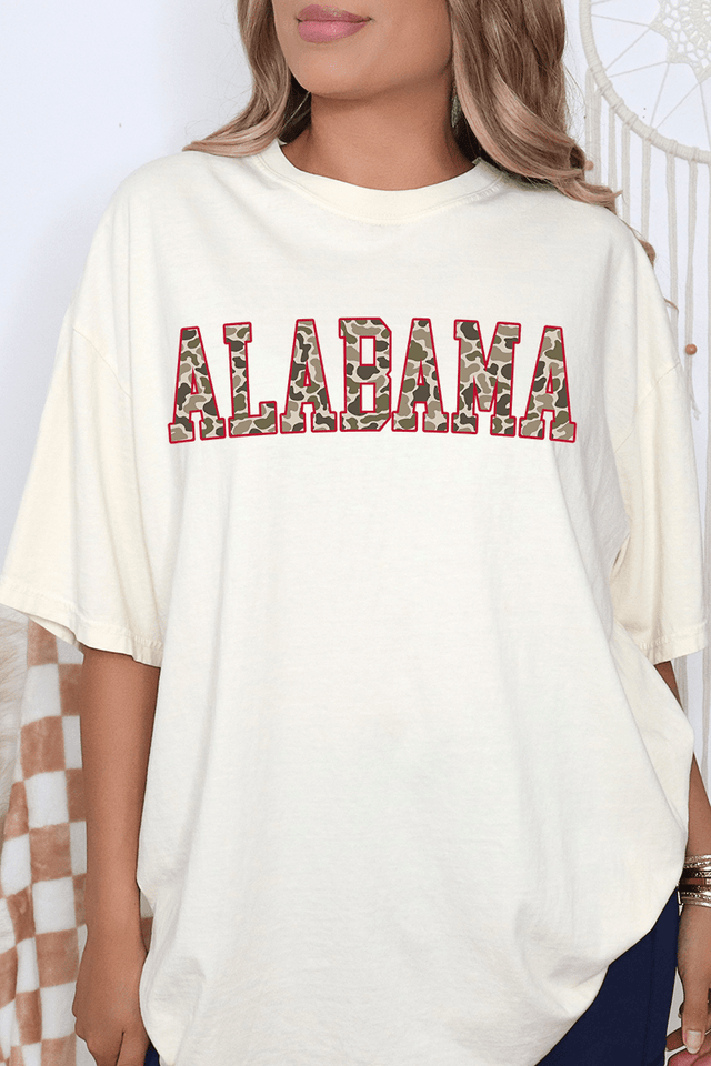 Crimson Alabama Camo Comfort Colors Adult Ring - Spun Cotton Tee - Wholesale Accessory Market