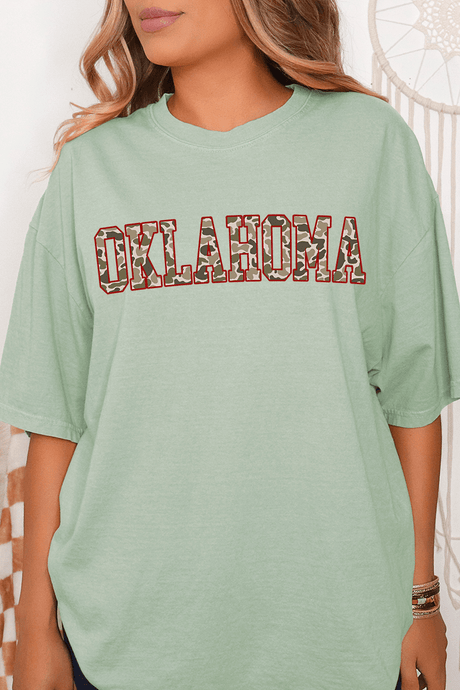 Crimson Oklahoma Camo Comfort Colors Adult Ring - Spun Cotton Tee - Wholesale Accessory Market