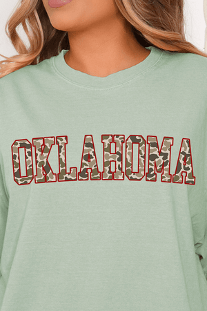 Crimson Oklahoma Camo Comfort Colors Adult Ring - Spun Cotton Tee - Wholesale Accessory Market