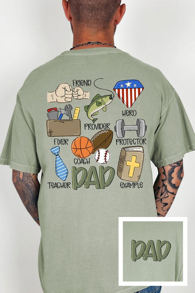 Dad Things Front & Back Comfort Colors Adult Ring - Spun Cotton Tee - Wholesale Accessory Market