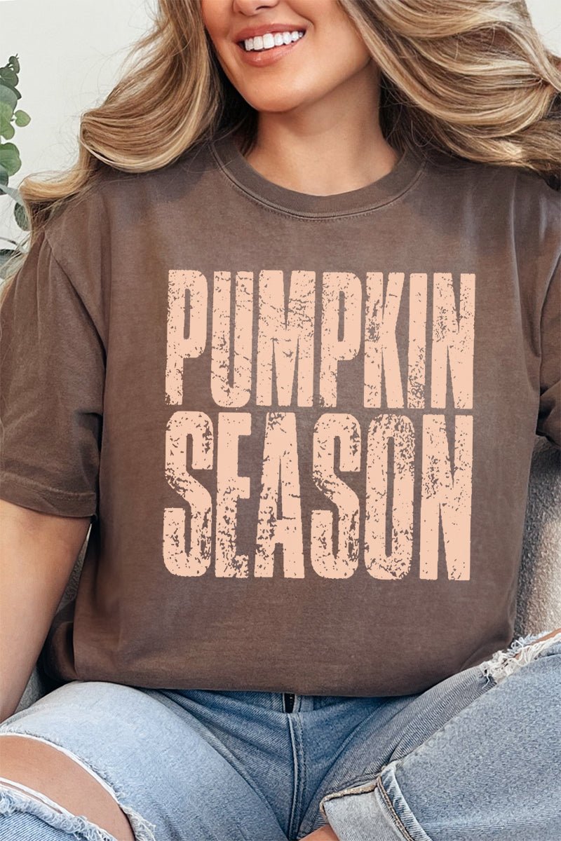 Distressed Pumpkin Season Comfort Colors Adult Ring - Spun Cotton Tee - Wholesale Accessory Market