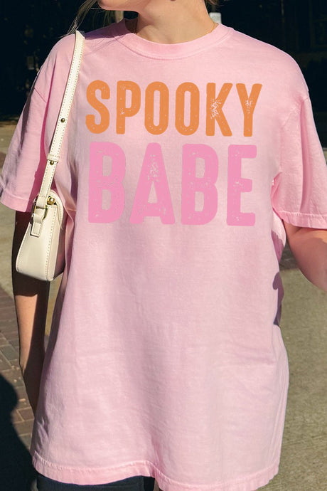 Distressed Spooky Babe Comfort Colors Adult Ring - Spun Cotton Tee - Wholesale Accessory Market