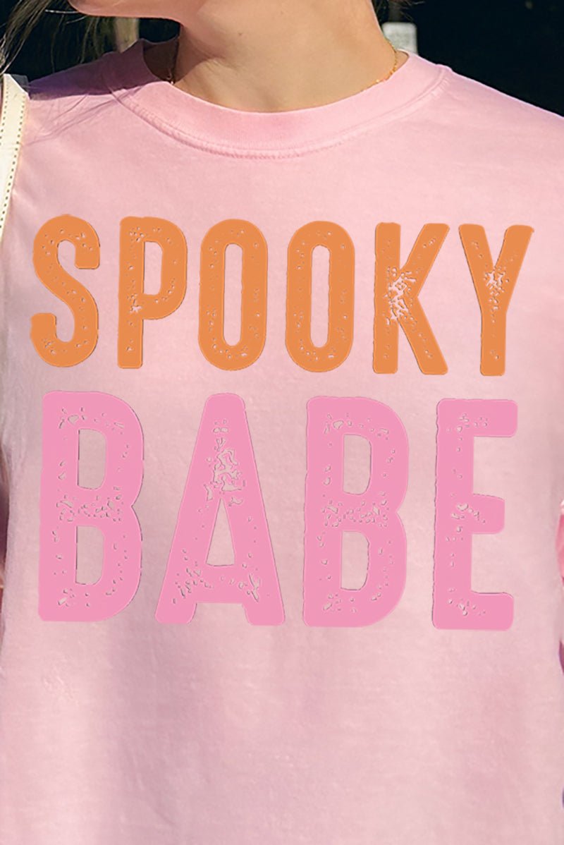 Distressed Spooky Babe Comfort Colors Adult Ring - Spun Cotton Tee - Wholesale Accessory Market