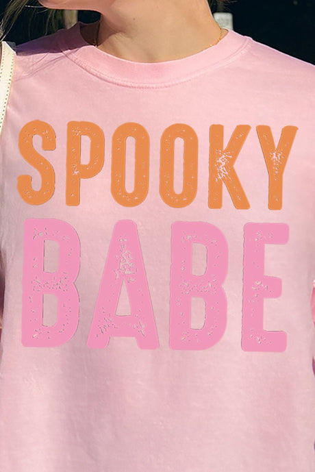 Distressed Spooky Babe Comfort Colors Adult Ring - Spun Cotton Tee - Wholesale Accessory Market
