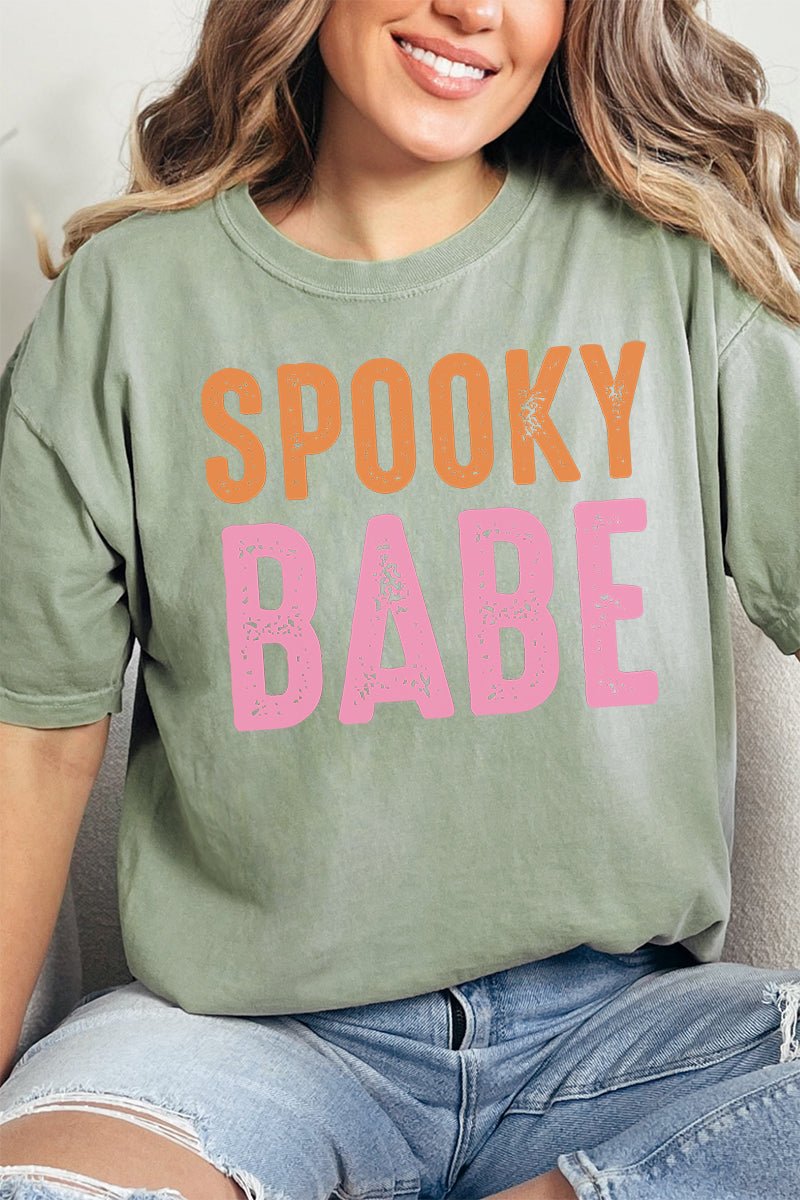Distressed Spooky Babe Comfort Colors Adult Ring - Spun Cotton Tee - Wholesale Accessory Market