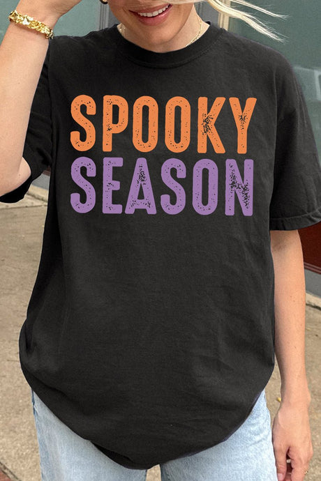 Distressed Spooky Season Comfort Colors Adult Ring - Spun Cotton Tee - Wholesale Accessory Market