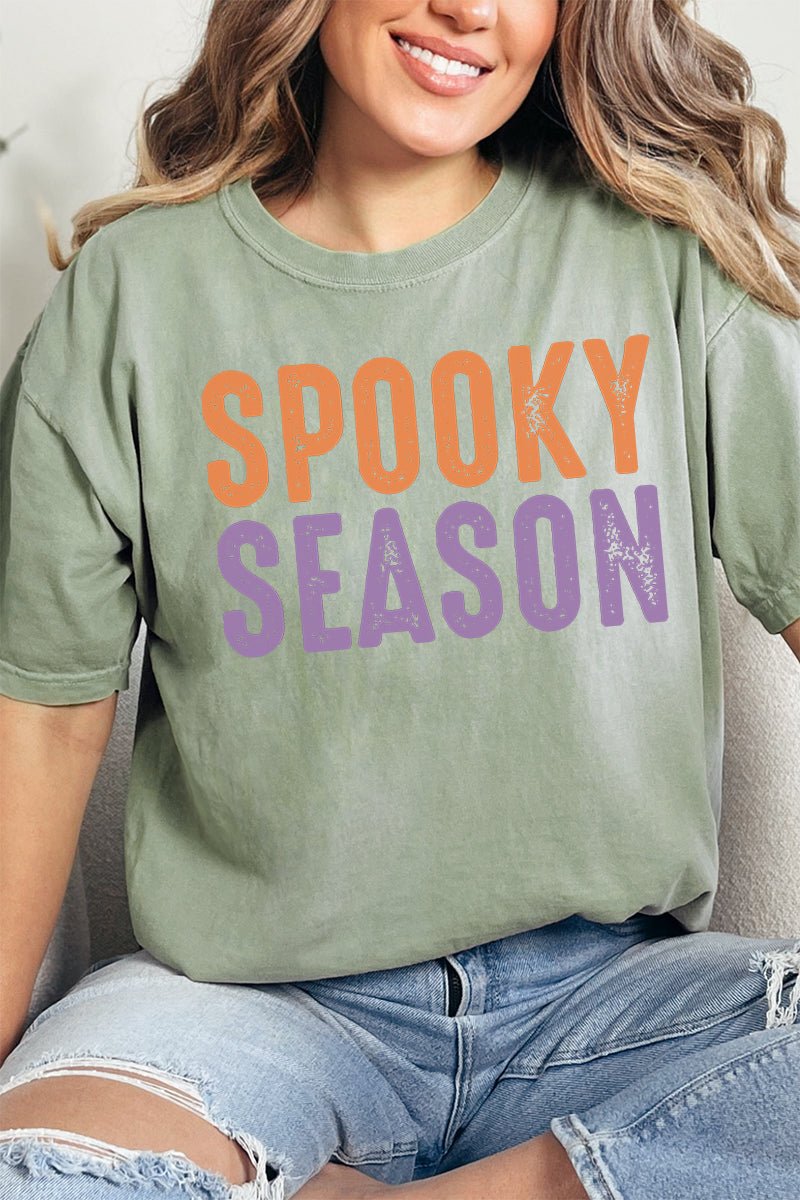Distressed Spooky Season Comfort Colors Adult Ring - Spun Cotton Tee - Wholesale Accessory Market