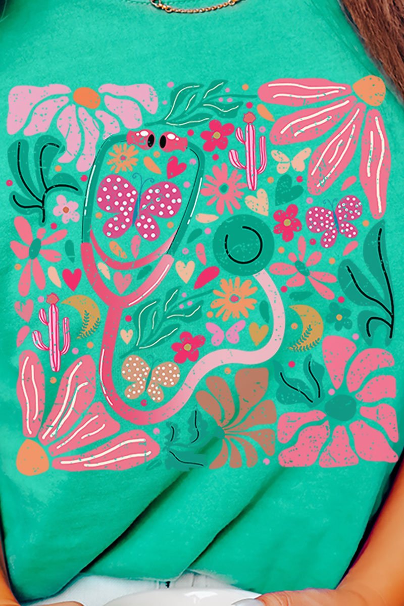 Doodle Boho Nurse Comfort Colors Adult Ring - Spun Cotton Tee - Wholesale Accessory Market